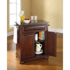 Top 10 ???? Crosley Furniture Alexandria Solid Black Granite Top Portable Kitchen Island In Vintage Mahogany Finish ????