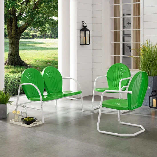 Best deal ???? Crosley Furniture Griffith 3 Piece Metal Outdoor Conversation Seating Set - Loveseat & 2 Chairs In Grasshopper Green Finish ???? 3 Best deal ???? Crosley Furniture Griffith 3 Piece Metal Outdoor Conversation Seating Set - Loveseat & 2 Chairs In Grasshopper Green Finish ????