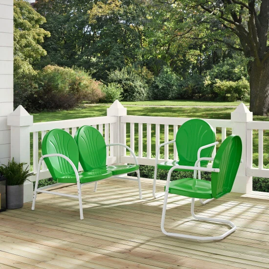 Best deal ???? Crosley Furniture Griffith 3 Piece Metal Outdoor Conversation Seating Set - Loveseat & 2 Chairs In Grasshopper Green Finish ???? 5 Best deal ???? Crosley Furniture Griffith 3 Piece Metal Outdoor Conversation Seating Set - Loveseat & 2 Chairs In Grasshopper Green Finish ???? - Image 3