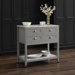 Discount ???? Crosley Furniture Connell Kitchen Island/Cart Gray ????