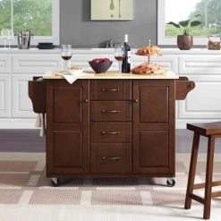 Top 10 ???? Crosley Furniture Eleanor Natural Wood Top Kitchen Cart ????