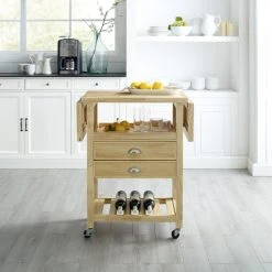 Deals ???? Crosley Furniture Bristol Double Drop Leaf Kitchen Cart Natural ????