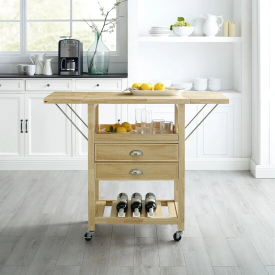 Deals ???? Crosley Furniture Bristol Double Drop Leaf Kitchen Cart Natural ???? 5 Deals ???? Crosley Furniture Bristol Double Drop Leaf Kitchen Cart Natural ???? - Image 3