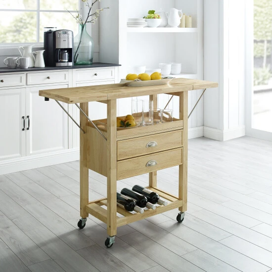 Deals ???? Crosley Furniture Bristol Double Drop Leaf Kitchen Cart Natural ???? 6 Deals ???? Crosley Furniture Bristol Double Drop Leaf Kitchen Cart Natural ???? - Image 4
