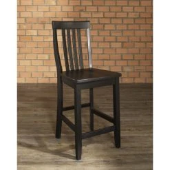 Best Pirce ???? Crosley Furniture School House Bar Stool In Black Finish With 24 Inch Seat Height. (Set Of Two) - 18.25 "W X 21.25 "D X 41 "H ????