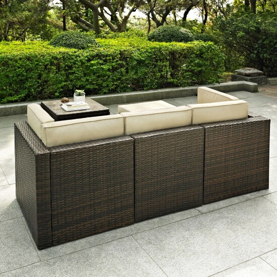 Outlet ???? Crosley Furniture Palm Harbor 5 Piece Outdoor Wicker Seating Set With Sand Cushions ???? 4 Outlet ???? Crosley Furniture Palm Harbor 5 Piece Outdoor Wicker Seating Set With Sand Cushions ???? - Image 2