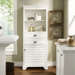 Discount ???? Crosley Furniture Lydia Tall Cabinet In White ⭐