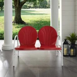 Best Sale ✨ Crosley Furniture Griffith Red Finish Metal Outdoor Loveseat ???? -Crosley Furniture Shop unnamed file 2965