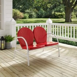 Best Sale ✨ Crosley Furniture Griffith Red Finish Metal Outdoor Loveseat ???? -Crosley Furniture Shop unnamed file 2967