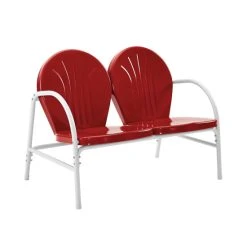 Best Sale ✨ Crosley Furniture Griffith Red Finish Metal Outdoor Loveseat ???? -Crosley Furniture Shop unnamed file 2969