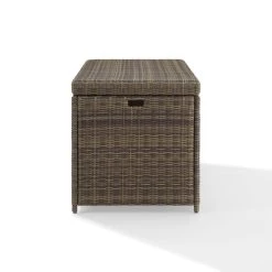 Promo ???? Crosley Furniture Bradenton Brown Steel Framed Wicker Storage Bin ???? -Crosley Furniture Shop unnamed file 3006