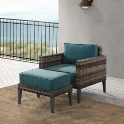 Buy ???? Crosley Furniture Prescott 2Pc Outdoor Wicker Armchair Set Taupe ????