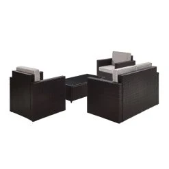 Best Sale ✨ Crosley Furniture Palm Harbor 4 Piece Outdoor Wicker Seating Set With Grey Cushions ???? -Crosley Furniture Shop unnamed file 3079