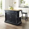 Flash Sale ???? Crosley Furniture Oxford Butcher Block Top Kitchen Island In Black Finish With 24" Black Upholstered Saddle Stools ???? -Crosley Furniture Shop unnamed file 3085