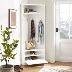 Outlet ???? Crosley Furniture Ellison Corner Hall Tree - 23.63" 33.13" X 74" Grey ???? -Crosley Furniture Shop unnamed file 3118