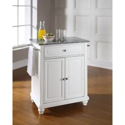 Cheapest ???? Crosley Furniture Cambridge Solid Granite Top Portable Kitchen Island In White Finish ????