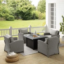 Top 10 ???? Crosley Furniture Bradenton 5Pc Wicker Conversation Set W/Fire Table ✨