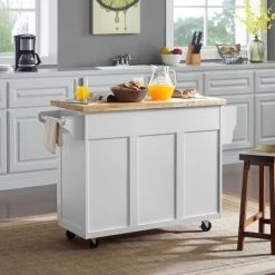 Buy ???? Crosley Furniture Elliott Kitchen Cart In White With Natural Top - 51.5 "W X 18 "D X 35.88 "H ???? -Crosley Furniture Shop unnamed file 3279