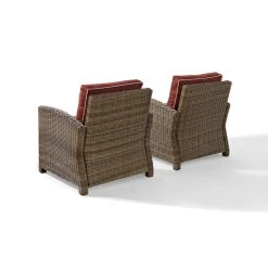 Deals ???? Crosley Furniture Bradenton Outdoor Wicker Arm Chairs With Sangria Cushions (Set Of 2) ???? -Crosley Furniture Shop unnamed file 3322