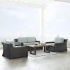 Cheapest ???? Crosley Furniture Beaufort 4 Piece Outdoor Wicker Seating Set With Mist Cushion -Loveseat, Two Chairs, Coffee Table ???? -Crosley Furniture Shop unnamed file 3323