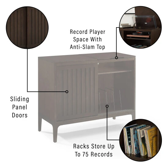 Flash Sale ⭐ Crosley Furniture Asher Record Storage Media Console ???? 8 Flash Sale ⭐ Crosley Furniture Asher Record Storage Media Console ???? - Image 6