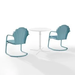 Brand new ???? Crosley Furniture Tulip 3Pc Outdoor Bistro Set - 98 W X 29 D X 32.88 H Pastel Blue Satin ???? -Crosley Furniture Shop unnamed file 3375