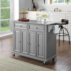 Deals ???? Crosley Furniture Stainless Steel Top Kitchen Cart/Island In Vintage Grey - 51.5 "W X 18 "D X 34 "H ???? -Crosley Furniture Shop unnamed file 3393