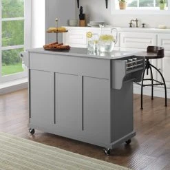 Deals ???? Crosley Furniture Stainless Steel Top Kitchen Cart/Island In Vintage Grey - 51.5 "W X 18 "D X 34 "H ???? -Crosley Furniture Shop unnamed file 3394