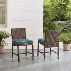 Budget ???? Crosley Furniture Bradenton 2Pc Outdoor Wicker Dining Chair Set Sand ????