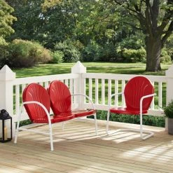 Best Pirce ✨ Crosley Furniture Griffith 2 Piece Metal Outdoor Conversation Seating Set - Loveseat & Chair In Red Finish ???? -Crosley Furniture Shop unnamed file 3543