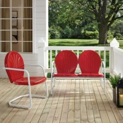 Best Pirce ✨ Crosley Furniture Griffith 2 Piece Metal Outdoor Conversation Seating Set - Loveseat & Chair In Red Finish ???? -Crosley Furniture Shop unnamed file 3544