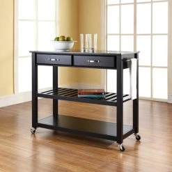Top 10 ???? Crosley Furniture Solid Black Granite Top Kitchen Cart/Island With Optional Stool Storage In Black Finish ????