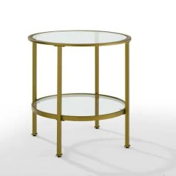 Best Sale ⌛ Crosley Furniture Aimee Glass Side Table ⌛ -Crosley Furniture Shop unnamed file 364