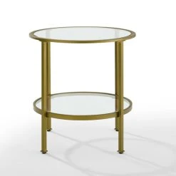 Best Sale ⌛ Crosley Furniture Aimee Glass Side Table ⌛ -Crosley Furniture Shop unnamed file 365