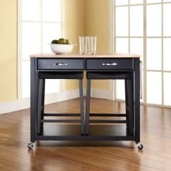 Buy ???? Crosley Furniture Black Natural Wood Top Kitchen Cart And Island With Black 24-inch Upholstered Saddle Stools ???? 10 Buy ???? Crosley Furniture Black Natural Wood Top Kitchen Cart And Island With Black 24-inch Upholstered Saddle Stools ???? -Crosley Furniture Shop unnamed file 3651