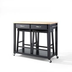 Buy ???? Crosley Furniture Black Natural Wood Top Kitchen Cart And Island With Black 24-inch Upholstered Saddle Stools ???? 12 Buy ???? Crosley Furniture Black Natural Wood Top Kitchen Cart And Island With Black 24-inch Upholstered Saddle Stools ???? -Crosley Furniture Shop unnamed file 3653