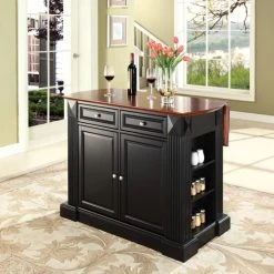 Best Sale ???? Crosley Furniture Coventry Drop Leaf Breakfast Bar Top Kitchen Island In Black Finish ???? -Crosley Furniture Shop unnamed file 3658