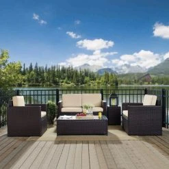 Top 10 ???? Crosley Furniture Palm Harbor 5 Piece Outdooor Wicker Conversation Set With Sand Cushions ???? -Crosley Furniture Shop unnamed file 3758