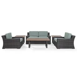 Flash Sale ✔️ Crosley Furniture Beaufort 6 Piece Outdoor Wicker Seating Set With Mist Cushion - Loveseat, Two Chairs, Two Side Tables, COFFEE TABLE ???? -Crosley Furniture Shop unnamed file 3793