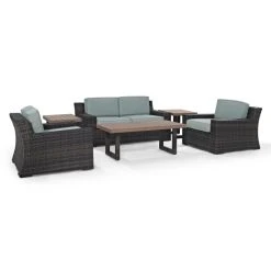 Flash Sale ✔️ Crosley Furniture Beaufort 6 Piece Outdoor Wicker Seating Set With Mist Cushion - Loveseat, Two Chairs, Two Side Tables, COFFEE TABLE ???? -Crosley Furniture Shop unnamed file 3794