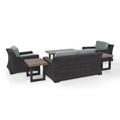 Flash Sale ✔️ Crosley Furniture Beaufort 6 Piece Outdoor Wicker Seating Set With Mist Cushion - Loveseat, Two Chairs, Two Side Tables, COFFEE TABLE ???? -Crosley Furniture Shop unnamed file 3796