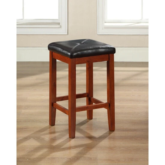 Promo ⌛ Crosley Furniture Classic Cherry Finish Upholstered Square Seat Bar Stool With 24-inch Seat Height (Set Of Two) ???? 3 Promo ⌛ Crosley Furniture Classic Cherry Finish Upholstered Square Seat Bar Stool With 24-inch Seat Height (Set Of Two) ????