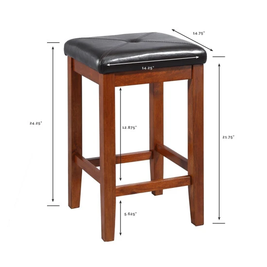 Promo ⌛ Crosley Furniture Classic Cherry Finish Upholstered Square Seat Bar Stool With 24-inch Seat Height (Set Of Two) ???? 7 Promo ⌛ Crosley Furniture Classic Cherry Finish Upholstered Square Seat Bar Stool With 24-inch Seat Height (Set Of Two) ???? - Image 5