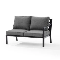 Buy ❤️ Crosley Furniture Clark Outdoor Metal Sectional Right Side Loveseat Charcoal ✔️ -Crosley Furniture Shop unnamed file 3811
