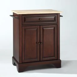 New ???? Crosley Furniture LaFayette Natural Wood Top Portable Kitchen Island In Vintage Mahogany Finish - N/A ???? -Crosley Furniture Shop unnamed file 3856