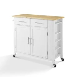 Promo ???? Crosley Furniture Savannah Wood Top Farmhouse Kitchen Island Cart - 37"H X 42"W X 18.25"D ???? -Crosley Furniture Shop unnamed file 3992