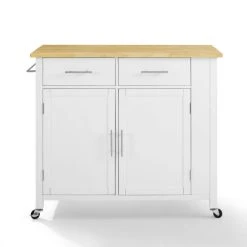 Promo ???? Crosley Furniture Savannah Wood Top Farmhouse Kitchen Island Cart - 37"H X 42"W X 18.25"D ???? -Crosley Furniture Shop unnamed file 3993