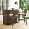 New ❤️ Crosley Furniture Bradenton Outdoor Brown Wicker 3-Piece Bar Set With Sand Cushions ???? -Crosley Furniture Shop unnamed file 3999