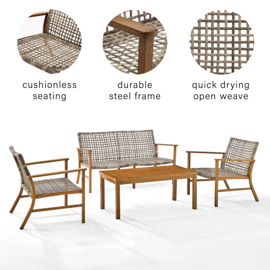Top 10 ???? Crosley Furniture Ridley 4Pc Outdoor Wicker And Metal Conversation Set ???? 5 Top 10 ???? Crosley Furniture Ridley 4Pc Outdoor Wicker And Metal Conversation Set ???? - Image 3