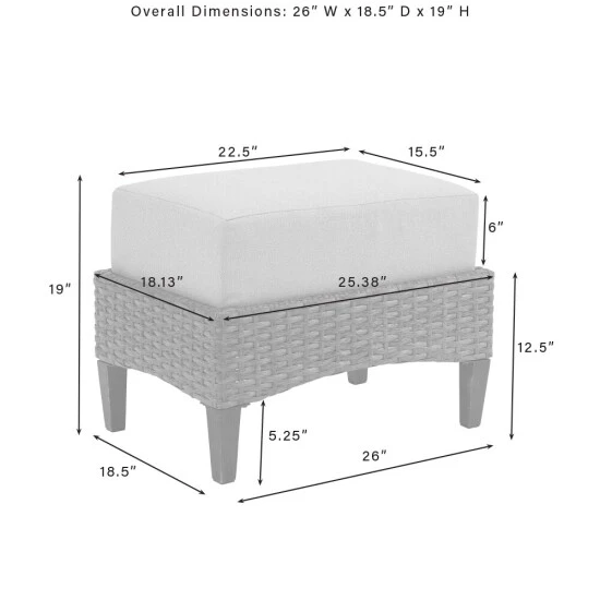Wholesale ???? Crosley Furniture Rockport Outdoor Wicker Ottoman ✨ 10 Wholesale ???? Crosley Furniture Rockport Outdoor Wicker Ottoman ✨ - Image 8